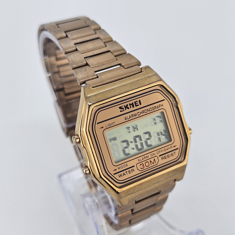 Skmei Women's Digital Watch 34MM Rose Gold Case Rose Gold Bands